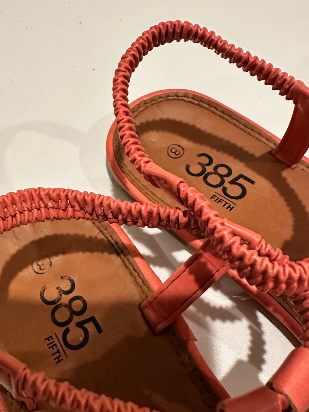 385 Fifth Coral T-Strap Rhinestone-Embellished Sandals - Picture 3 of 3